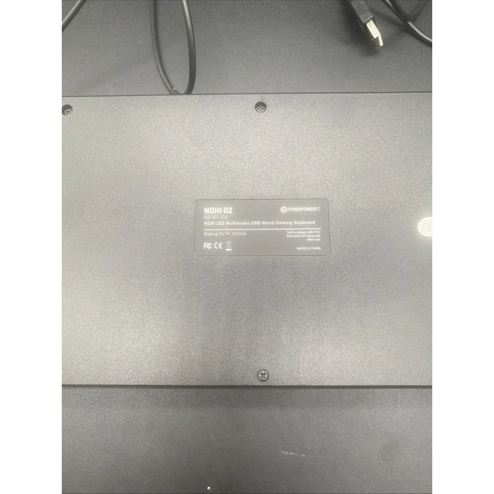 CyberPowerPC NOHI 02 RGB KB-161-104 USB Wired Gaming Keyboard - N/A - No Box